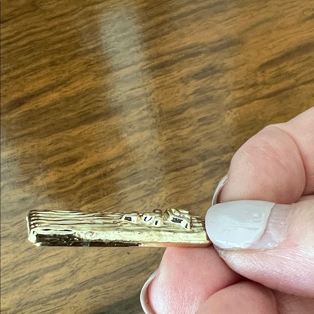 Gold Textured Pendant Charm Jewish Mezuzah - Picture 6 of 7